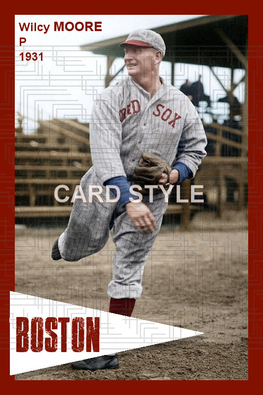 Wilcy Moore - 1931 Boston Red Sox - choose a size & style
