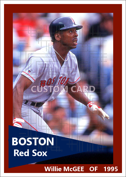 Willie McGee - 1995 Boston Red Sox - choose a size & style