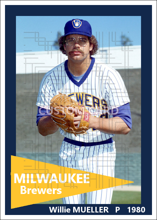 Willie Mueller - 1980 Milwaukee Brewers - choose a size & style