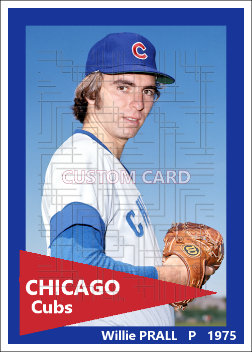 Willie Prall - 1975 Chicago Cubs - choose a size & style