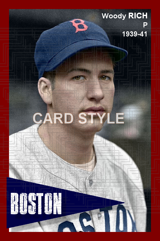 Woody Rich - 1939-41 Boston Red Sox - choose a size & style