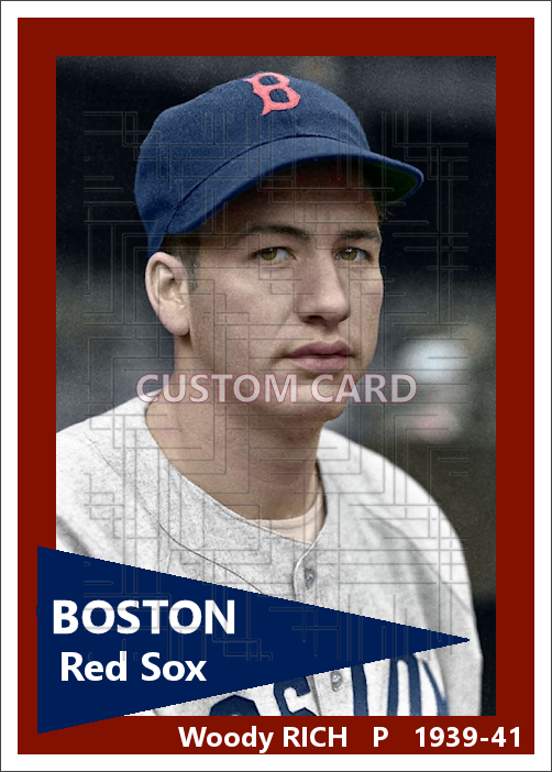 Woody Rich - 1939-41 Boston Red Sox - choose a size & style