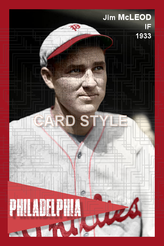 Jim McLeod - 1933 Philadelphia Phillies - choose a size & style