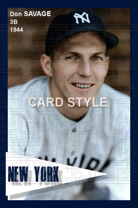 Don Savage - 1944 New York Yankees - pose B - choose a size & style